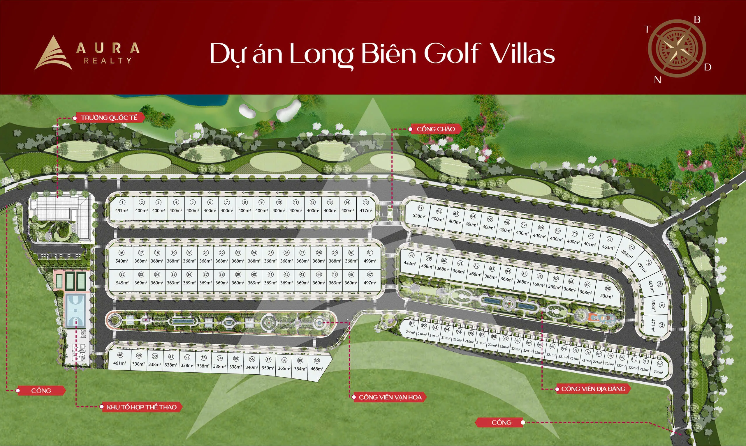 Tổng mặt bằng Long Biên Golf Villas